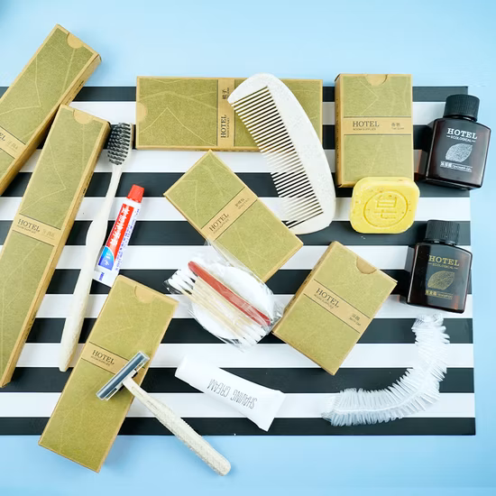 Set da bagno e articoli da toeletta usa e getta in bambù per hotel a 5 stelle su misura, lussuoso, ecologico e biodegradabile