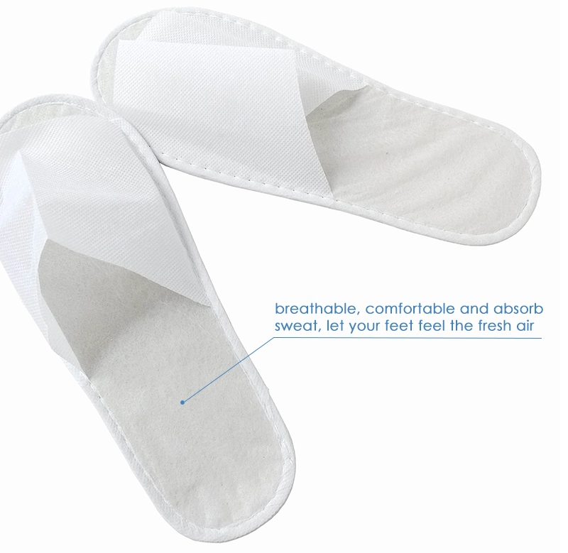 Hot Sale Customized Logo Closed Toe White Hotel Home Disposable Slippers