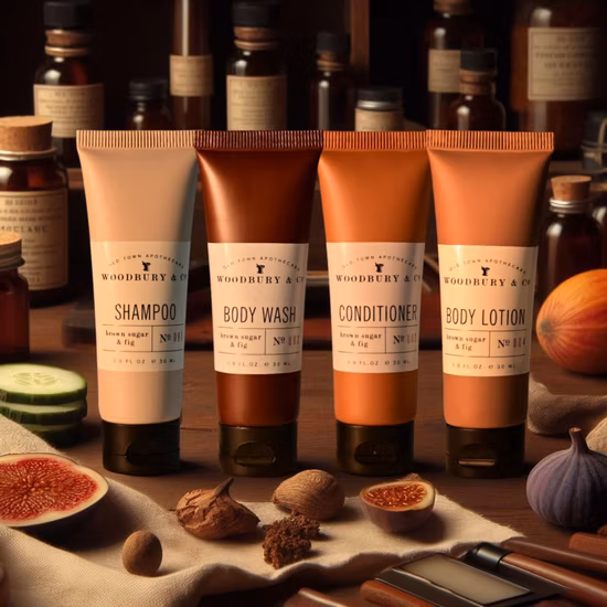 Set shampoo per hotel, set vassoio, set servizi per gli ospiti dell'hotel